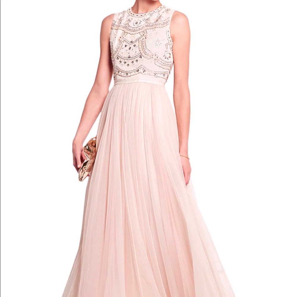 NEEDLE & THREAD Pink Tulle Gown
